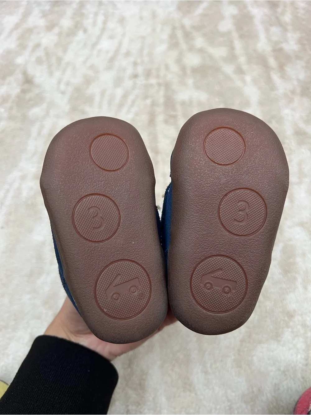 See Kai Run Navy Suede Baby Walker Shoes with Hook-and-Loop Strap size 3